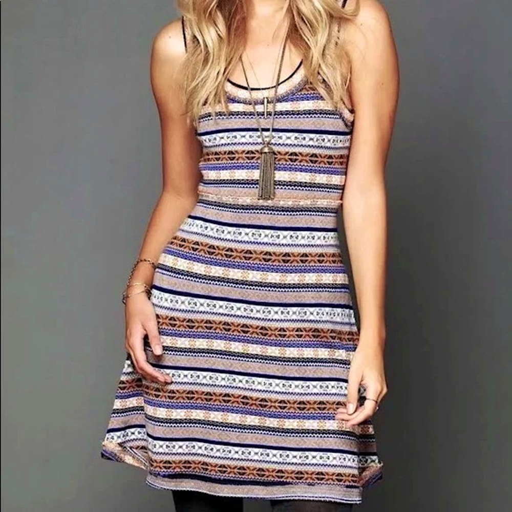 Free People Fair Isle Sweater Dress, XS/S Nordic Mini (Urban Outfitters)